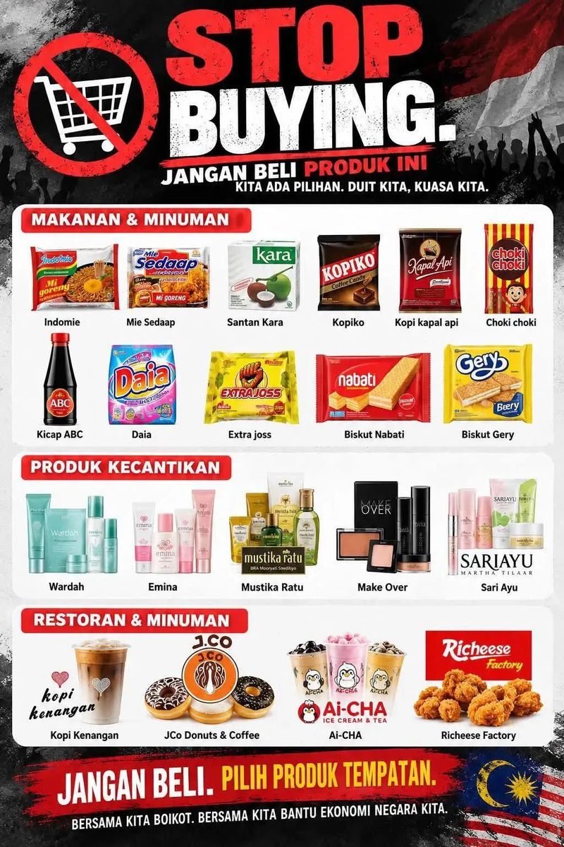 Masih Panas! Warga Malaysia Serukan Boikot Produk Makanan Indonesia