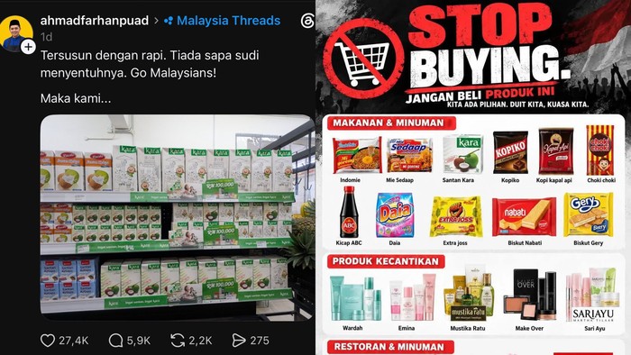 Masih Panas! Warga Malaysia Serukan Boikot Produk Makanan Indonesia