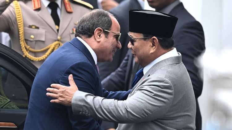 Momen Prabowo Sambut Presiden Mesir Al-Sisi di Istana Merdeka