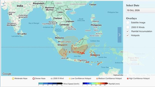 Pantauan ASEAN Specialised Meteorological Centre (ASMC).