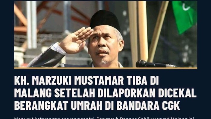 Narasi pencekalan KH Marzuki Mustamar pergi ke luar negeri yang viral di media sosial