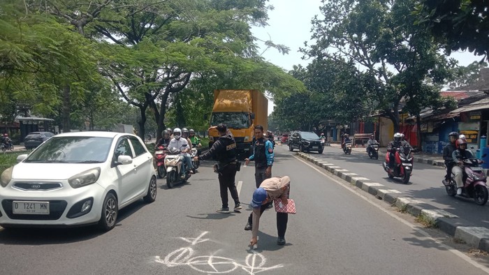 TKP kecelakaan motor di Bandung