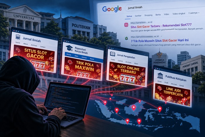 Ilustrasi iklan judol susupi situs lembaga pemerintah