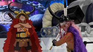 Ini potret cosplayer yang meniru penampilan Monkey D Luffy yang memakai pakaian dan topi bertanduk ala Viking. Emang sih, Luffy pernah muncul dalam beberapa momen, di antaranya saat lagi menyamar buat ikuti turnamen di Corrida Colosseum di manga chapter 704 dan anime episode 633.  Foto: Dok.Toei Animation