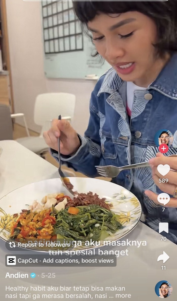 Andien Aisyah Jalani Pola Makan Sehat, Menunya Nasi Merah hingga Lumpia Ayam Andien Aisyah Jalani Pola Makan Sehat, Menunya Nasi Merah hingga Lumpia Ayam