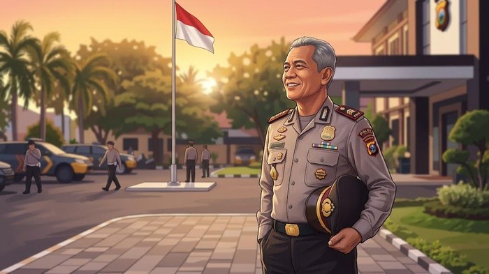 Ilustrasi polisi. Berapa usia pensiun polisi.