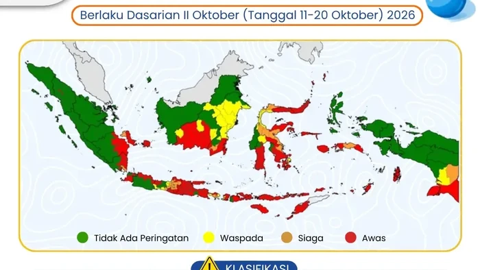 Peta peringatan dini kekeringan yang dikeluarkan BMKG.