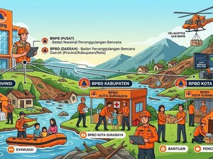 Apa Perbedaan BNPB dan BPBD? Ini Alamat dan Nomor Teleponnya di Jatim