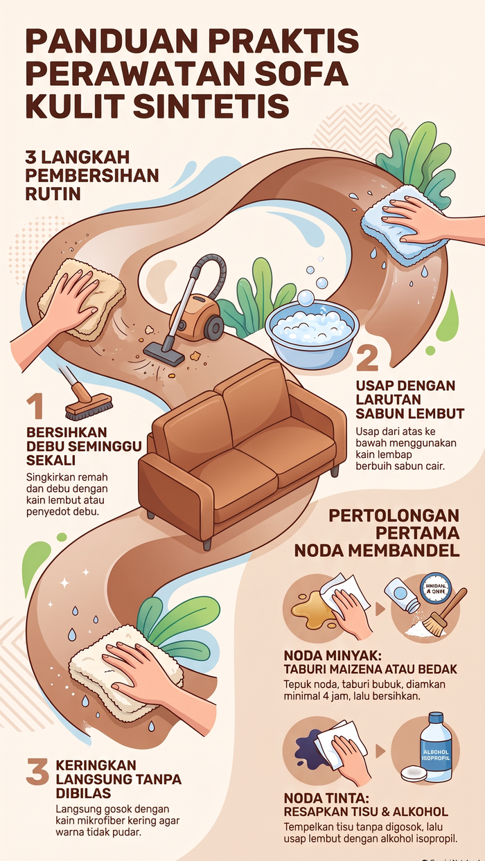 Infografis membersihkan sofa