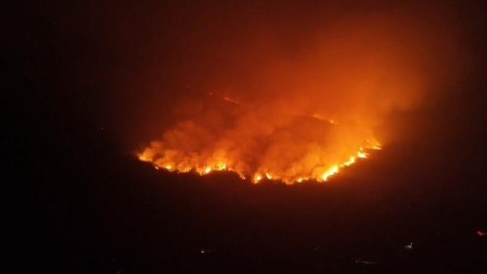 Kebakaran di Kawasan Gunung Lokon Kota Tomohon.