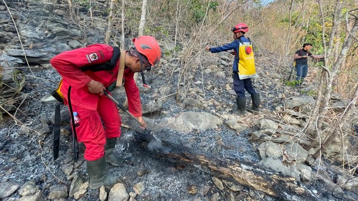 Kebakaran di kawasan Taman Nasional Bantimurung Bulusaraung (TN Babul) di Kabupaten Pangkep.