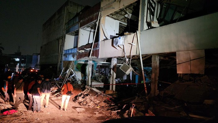 Kondisi lokasi ledakan di Pasar Cimanggis (Adrial/detikcom)