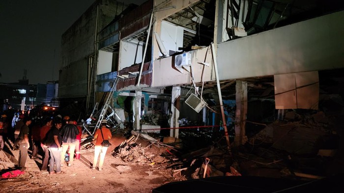 Kondisi lokasi ledakan di Pasar Cimanggis (Adrial/detikcom)