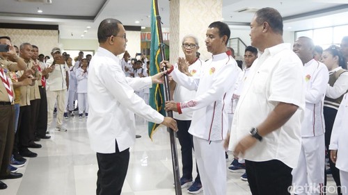 Pelepasan kontingen atlet NTT untuk bertanding di Pesonas II, Rabu (14/10/2026).