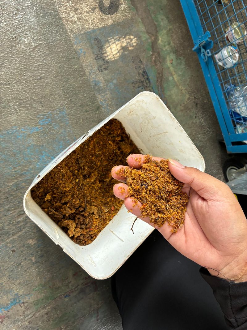 RT 11 Hasil dari kompos akan dibagikan ke warga guna membantu menyuburkan tanaman yang mereka tanam di pot depan rumah (ada kangkung, cabai, tomat, ah pokoknya beragam!) sampai diberikan untuk pakan ikan lele, nila, juga bawal.