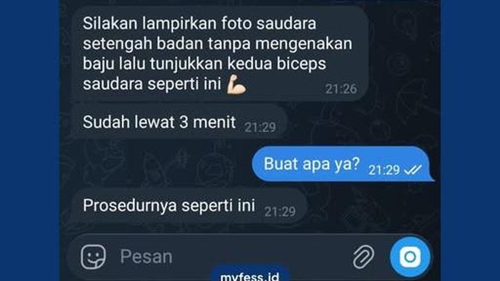 Tangkapan layar chat dugaan pelecehan yang dialami maba unair