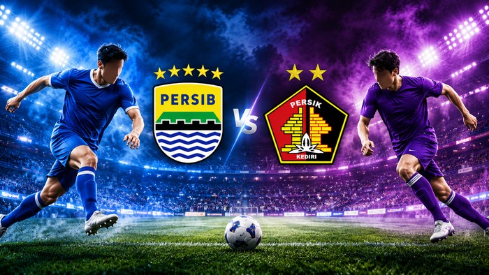 Ilustrasi Persib Bandung vs Persik Kediri.