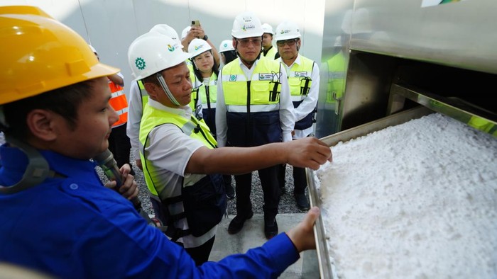 Menperin Sarmuji saat kunjungan ke Petrokimia Gresik