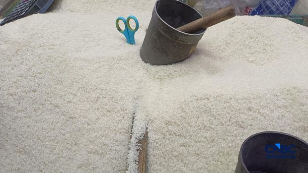 Pantauan harga beras di Pasar Rumput, Jakarta Selatan, Jumat (16/10/2026). (CNBC Indonesa/Martyasari RIzky) Pantauan harga beras di Pasar Rumput, Jakarta Selatan, Jumat (16/10/2026). (CNBC Indonesa/Martyasari RIzky)