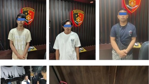 Para pengecer BBM nakal di Bali ditangkap polisi lantaran menjual Pertalite dengan harga tak wajar. (Dok. Polda Bali)