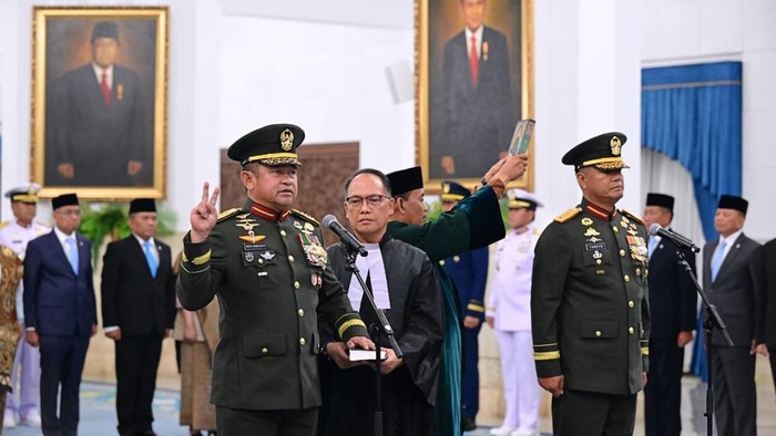 Pelantikan Maruli sebagai Wakil Panglima TNI dan Tandyo sebagai KSAD.