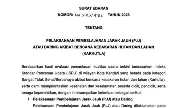 Pemkot Kendari terapkan pembelajaran jarak jauh imbas kabut asap. Pemkot Kendari terapkan pembelajaran jarak jauh imbas kabut asap.
