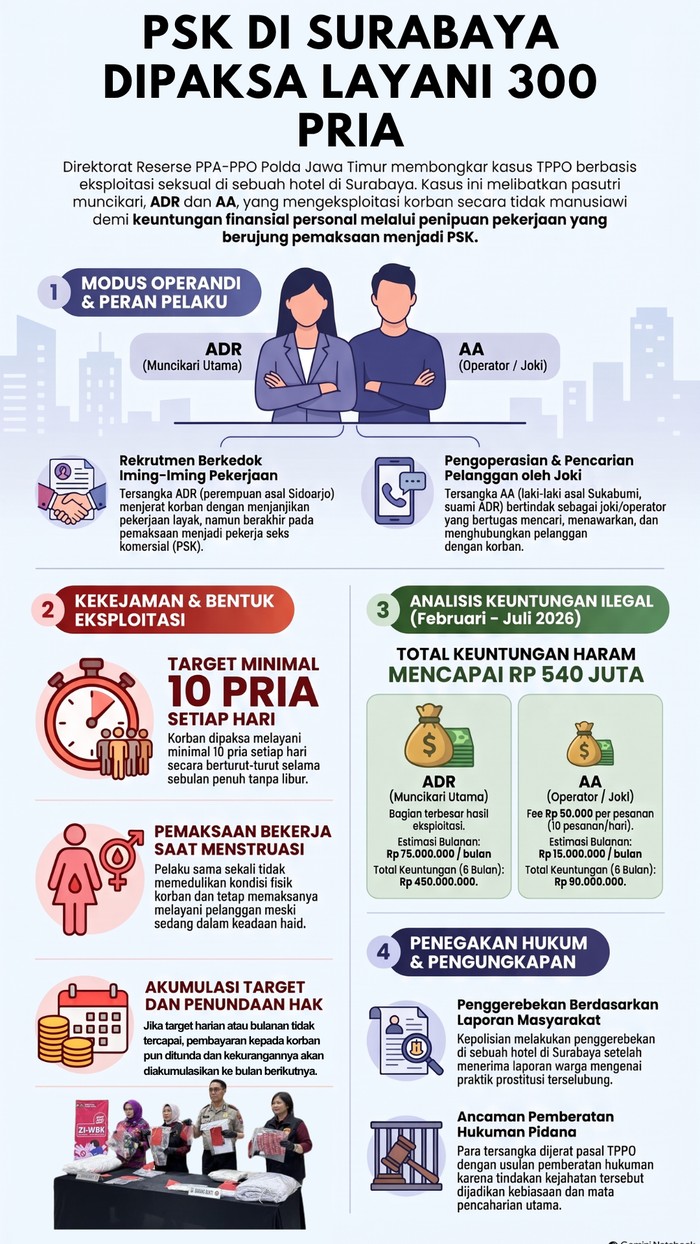 PSK di Surabaya Dipaksa Layani 300 Pria