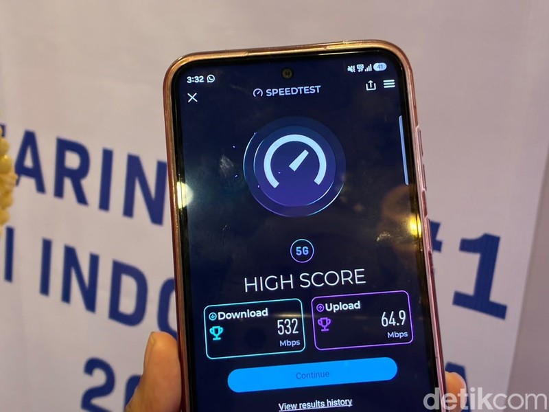 Hasil Speed Test XLSmart pakai Ookla.