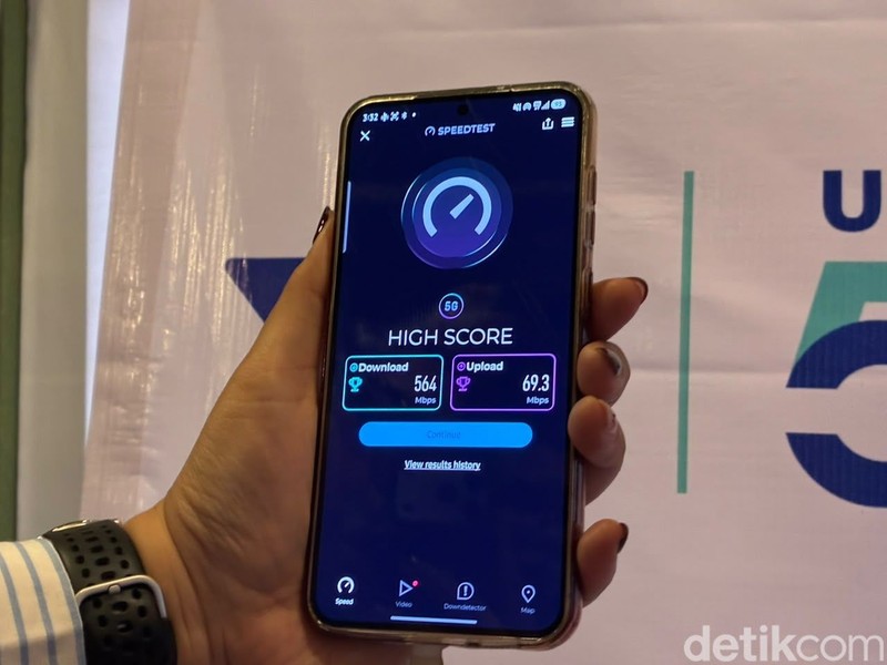 Hasil Speed Test XLSmart pakai Ookla.