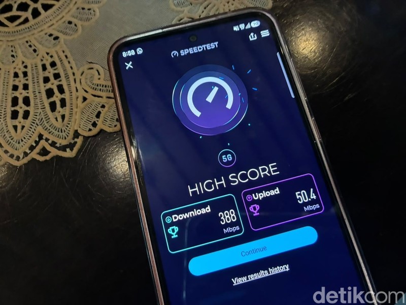 Hasil Speed Test XLSmart pakai Ookla.