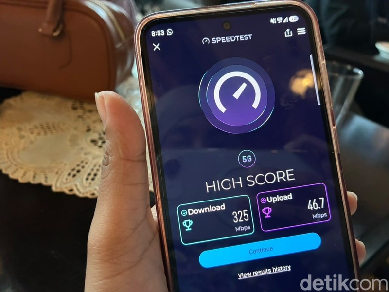 Hasil Speed Test XLSmart pakai Ookla.
