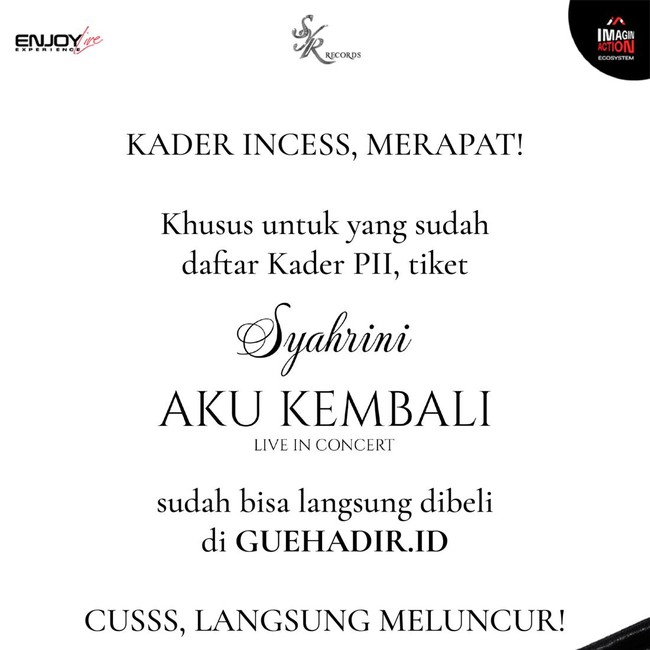 Khusus Kader Partai Inces Indonesia, Tiket Konser Syahrini Sudah Bisa Dibeli!