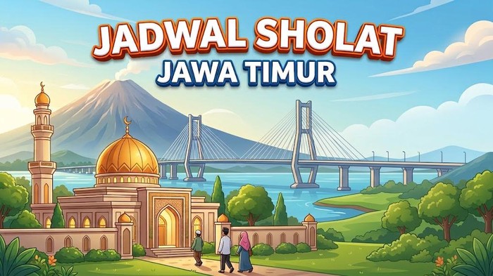 Ilustrasi jadwal sholat Jawa Timur hari ini.