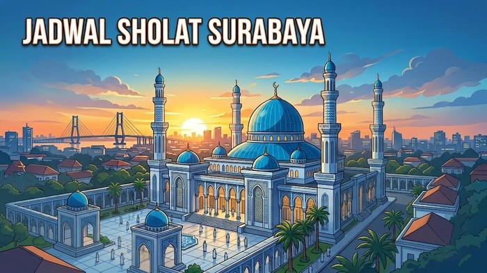 Ilustrasi jadwal sholat Surabaya hari ini.