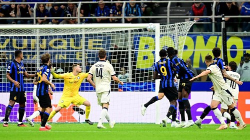 Soccer Football - UEFA Champions League - Inter Milan v Club Brugge - San Siro, Milan, Italy - October 13, 2026 Club Brugges Nicolo Tresoldi misses a chance to score REUTERS/Daniele Mascolo