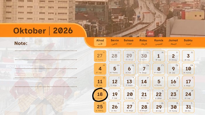 Kalender 8 Oktober 2026