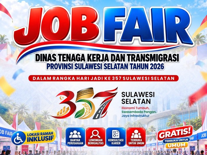 Pemprov Sulsel menggelar Job Fair 2026.