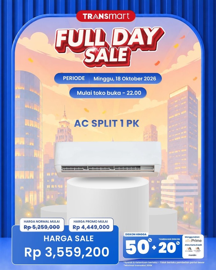 Beli AC Split 1 PK Lebih Hemat Jutaan Rupiah Lewat Pesta Diskon Transmart (2)