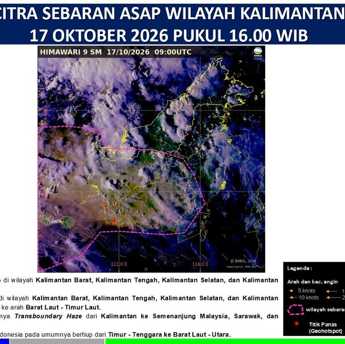 Citra sebaran asap wilayah Kalimantan