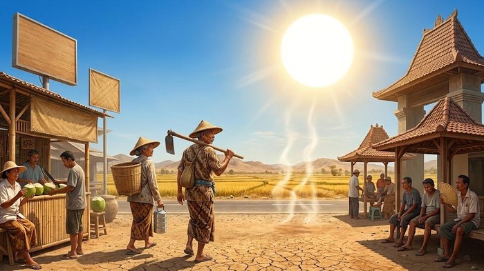 Ilustrasi cuaca panas di Jawa Timur.