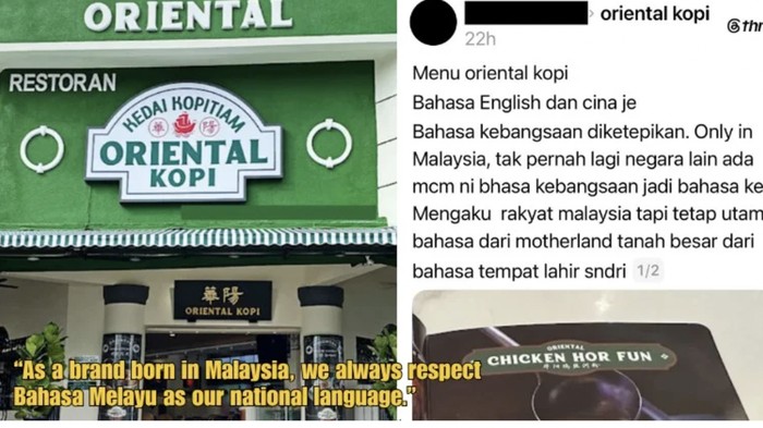Menu Tak Pakai Bahasa Melayu, Kopitiam di Malaysia Ini Diprotes Netizen