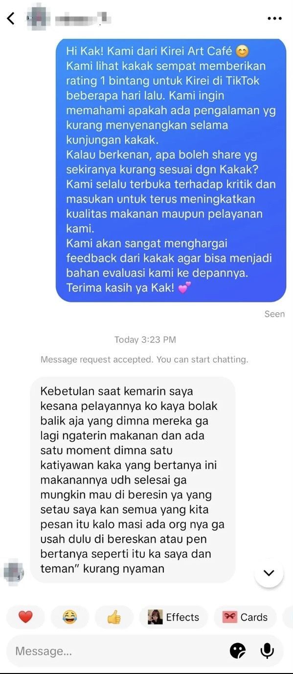 Pegawai Kafe Disabilitas menjalankan SOP, tapi diberikan bintang 1
