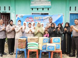 Sambut HUT ke-75 Humas Polri, Polda Riau Berbagi Sembako di Panti Asuhan