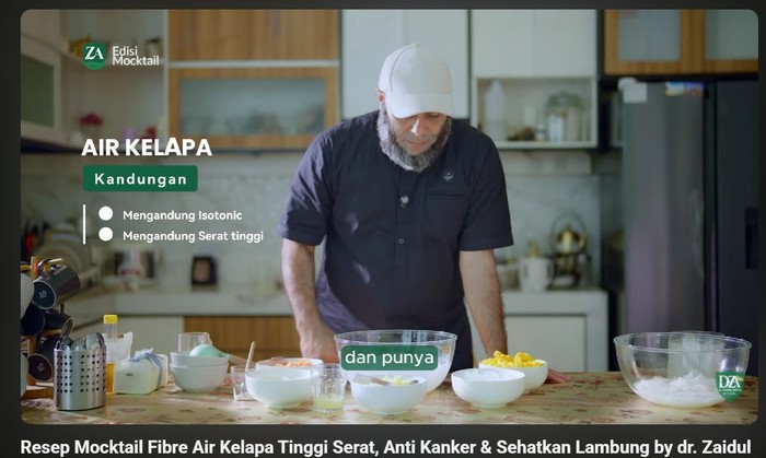Minuman Segar ala dr. Zaidul Akbar, Fiber Mocktail Kelapa Penangkal Kanker