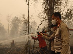 Karhutla Dekati Bandara Tjilik Riwut, Tim Polda Kalteng Diterjunkan
