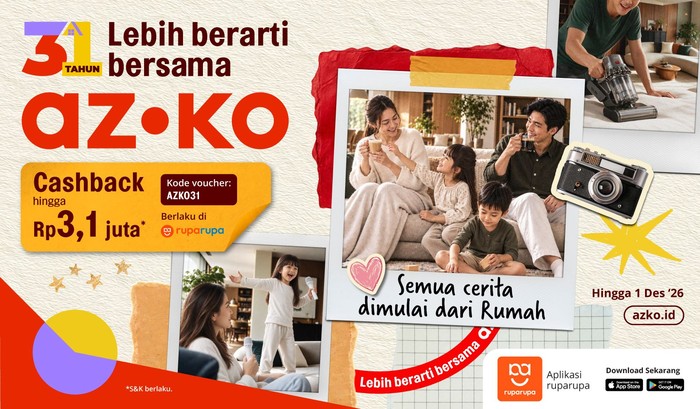 31 Tahun Lebih Berarti Bersama AZKO, Temani Setiap Cerita dari Rumah