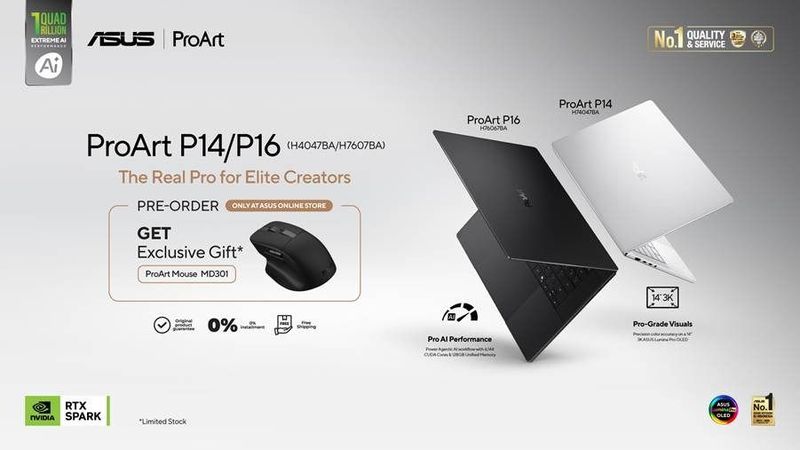 ASUS ProArt P14 & P16 Rilis, Laptop Kreator Pertama dengan NVIDIA RTX Spark ASUS ProArt P14 & P16 Rilis, Laptop Kreator Pertama dengan NVIDIA RTX Spark