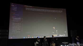 Ia juga menjajal membuat presentasi PowerPoint menggunakan layanan agentic AI lokal Hermes Agent. Foto: Virgina Maulita Putri/detikINET