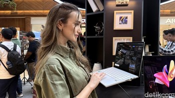 Di sini pengunjung bisa langsung merasakan performa kencang Asus ProArt P14 dan P16, laptop pertama di Indonesia yang diotaki prosesor Nvidia RTX Spark. Foto: Virgina Maulita Putri/detikINET