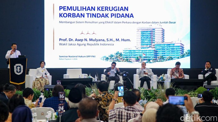DPP PIKI menggelar seminar perlindungan hukum korban tindak pidana di Jakarta, Selasa (20/10/2026). Forum ini menyoroti pemulihan aset dan kerugian korban.